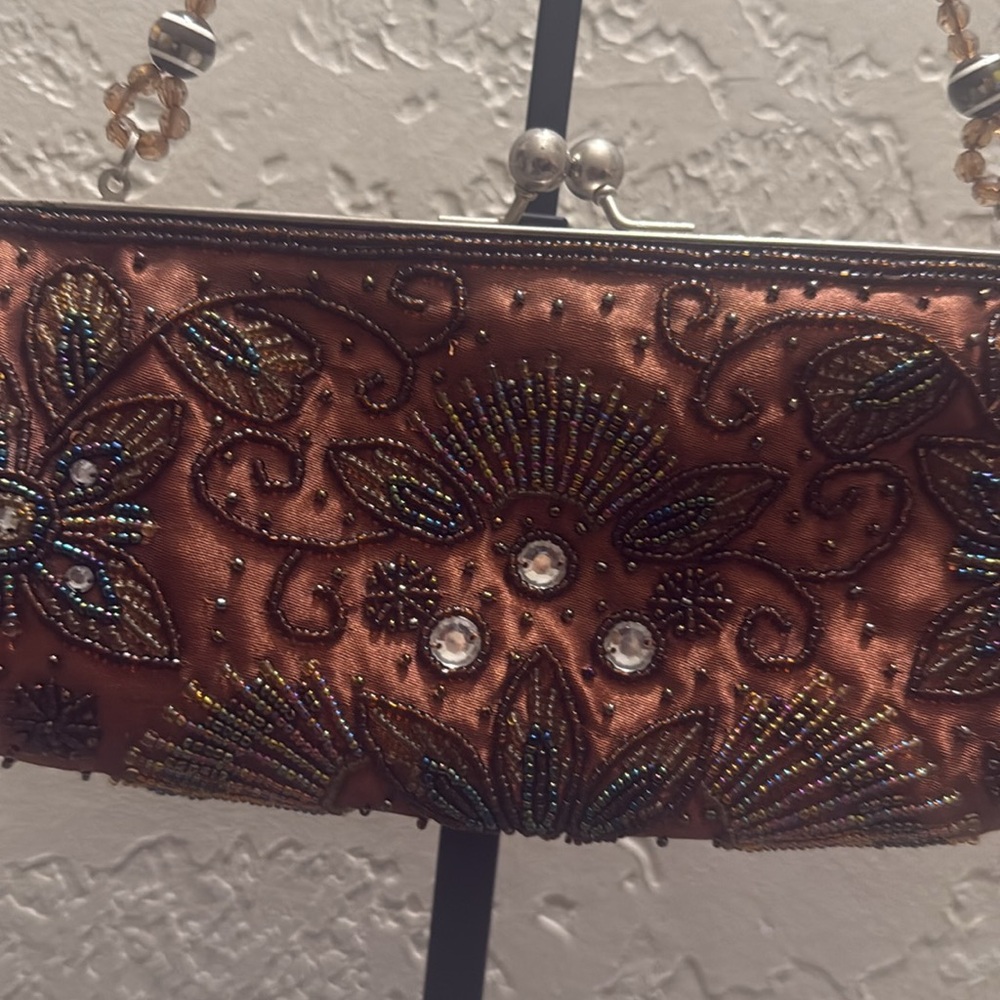 Embroidered Brown Clutch Bag - Picture 5 of 5